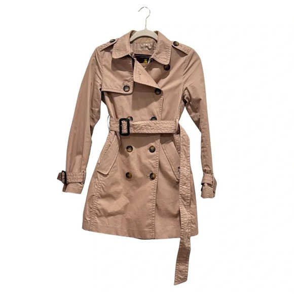 Teenie Weenie Jackets & Blazers - Teenie Weenie All That Bear Tan Khaki Double Breasted Belted Trench Coat Size S